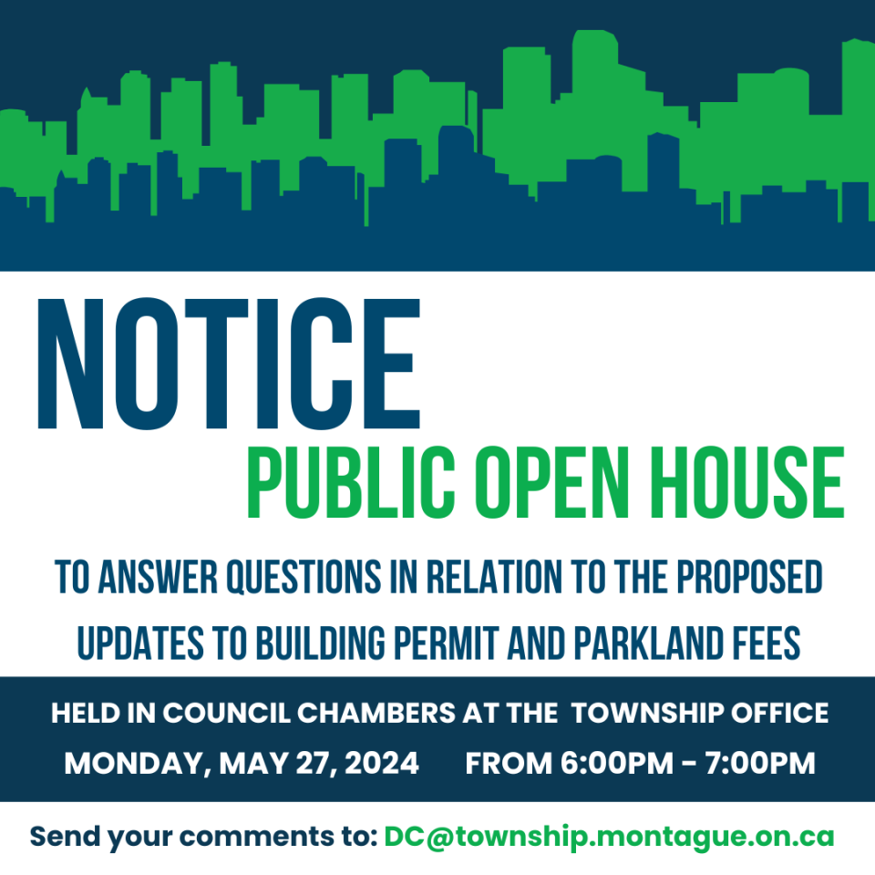 NOTICE OF PUBLIC OPEN HOUSE - Building Permit and Parkland Fees