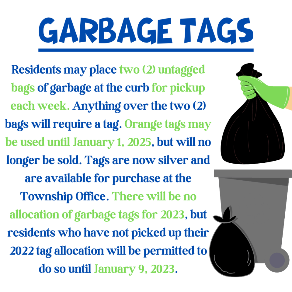 Township of Montague News GARBAGE TAG Change for 2023